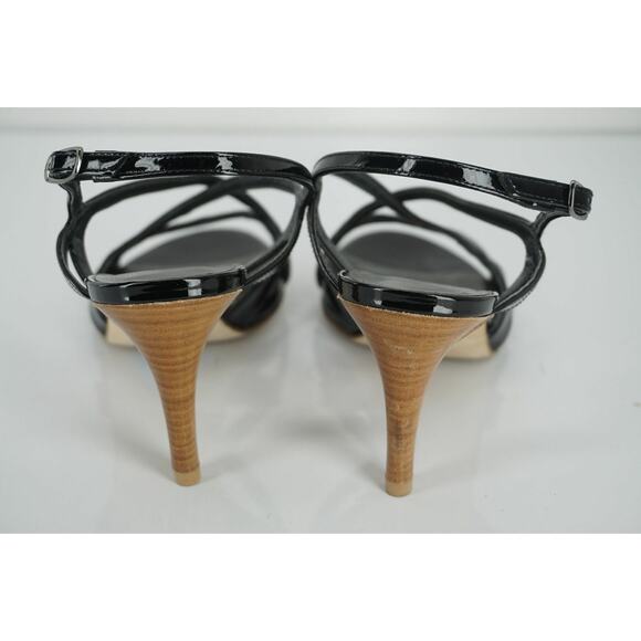 Stuart Weitzman Black Patent Leather Operetta Strappy Sandals SZ 6 Wide NIB $375 - Picture 6 of 11